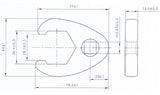 Raktas varnos koja | 12.5 mm (1/2") | 36 mm (1759-36)