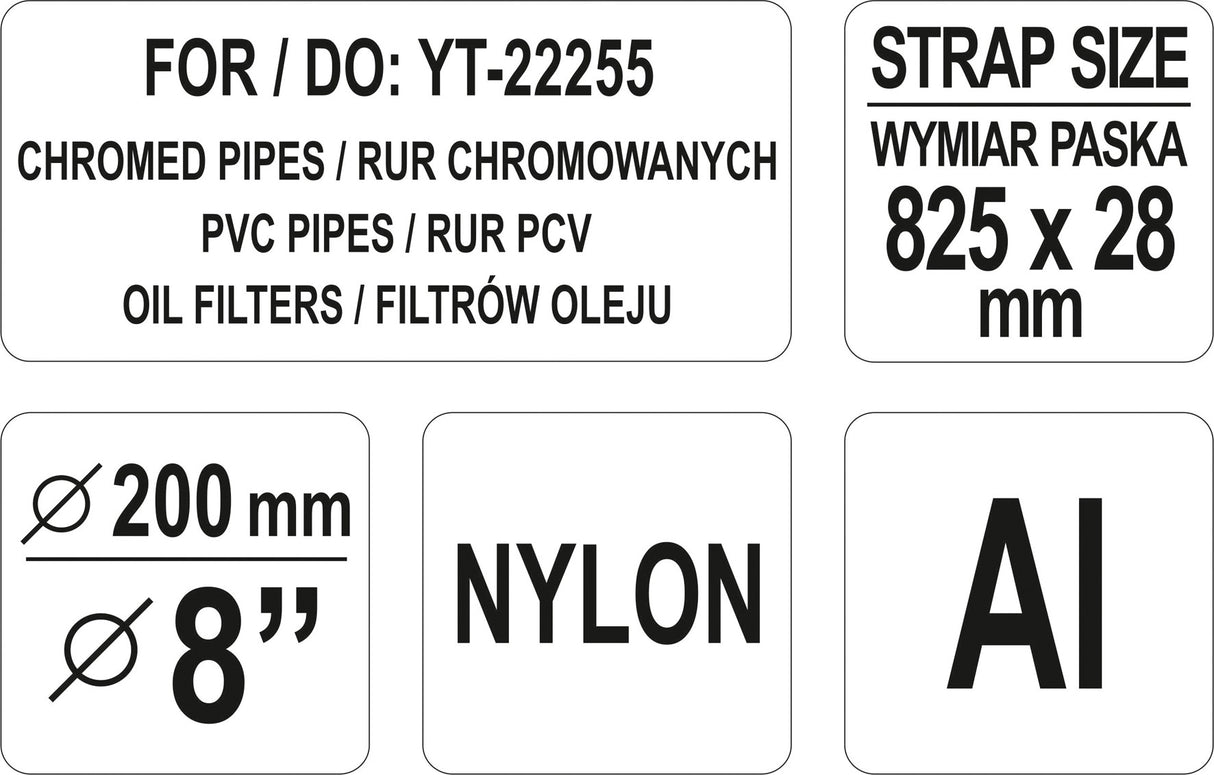 Лента 825x28 mm для ключа YT-22255