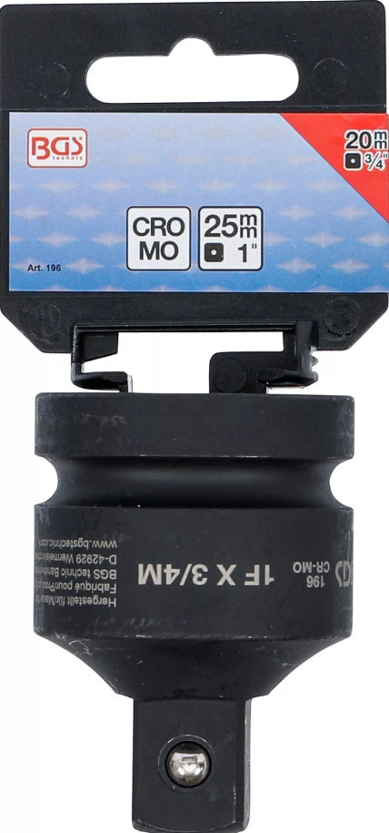Ударный адаптер | внутренний квадрат 25 mm (1") - внешний квадрат 20 mm (3/4")