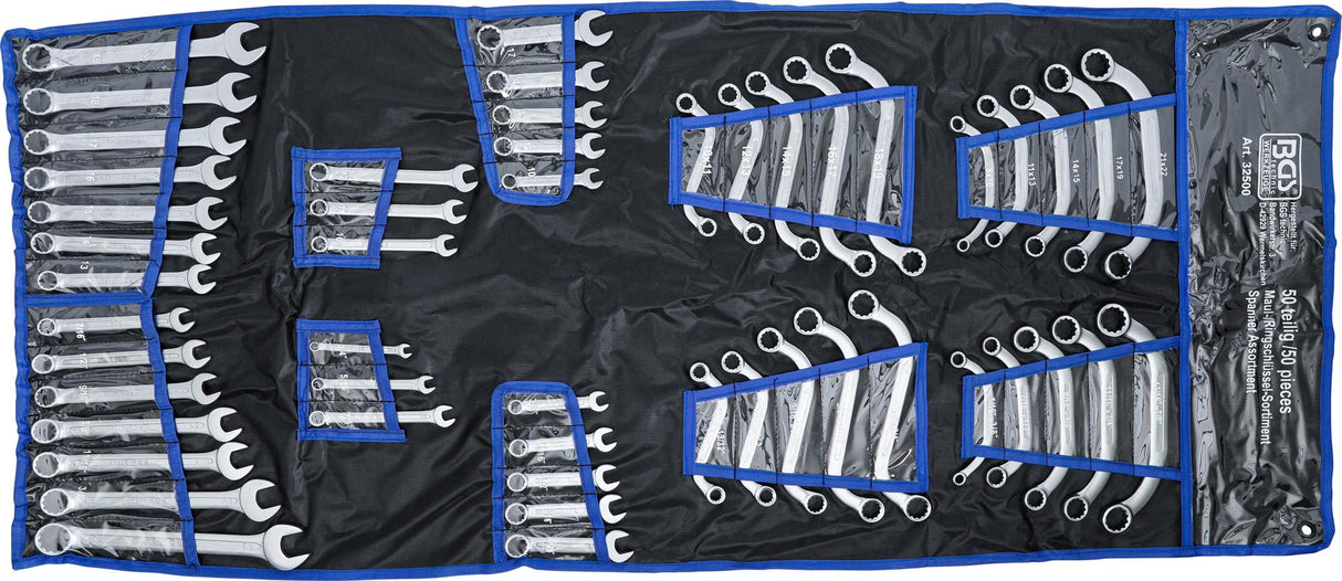 Kombinuotų raktų asortimentas | coliniai / metriniai dydžiai | 50 vnt. (32500)