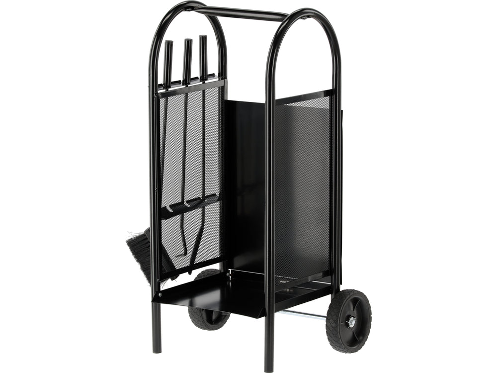 FIREWOOD STAND WITH FIREPLACE ACCESSORIES / TROLLEY UP TO 20 KG | 810 X 420 X 360 MM (33330)
