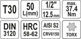 Бита в головке 1/2", T30 x 55 mm