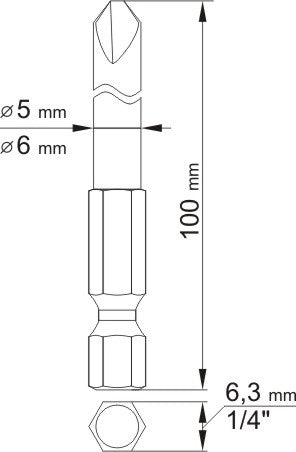 Antgaliai kryžminiai trikampiai 1/4", 2vnt, : NR2 X100MM; NR4 X100MM (YT-0497)