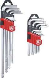 L tipo raktų rinkinys | ilgi | T-Star (Torx) T10 - T50 / Hex šešiakampis 1,5 - 10 mm | 18 vnt. (822)
