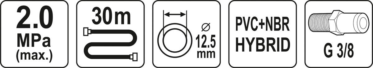 Pneumatinė žarna | Hybrid | 12,5 mm x 30 m (YT-24238)