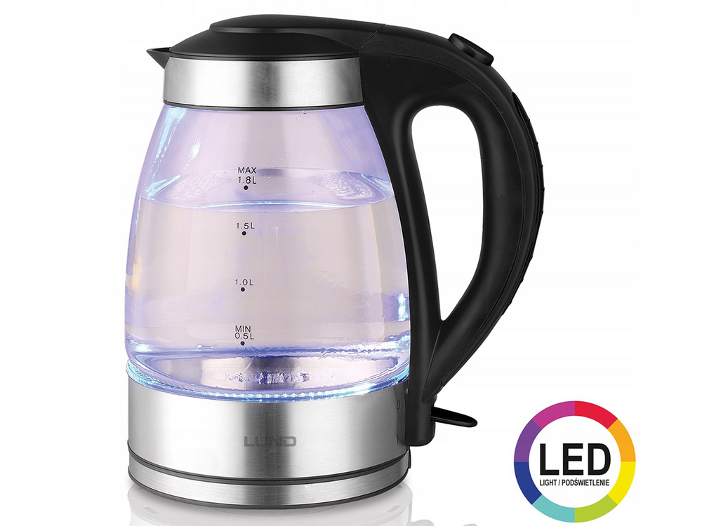 Elektrinis virdulys stiklinis | 1,8 l | LED (68172)