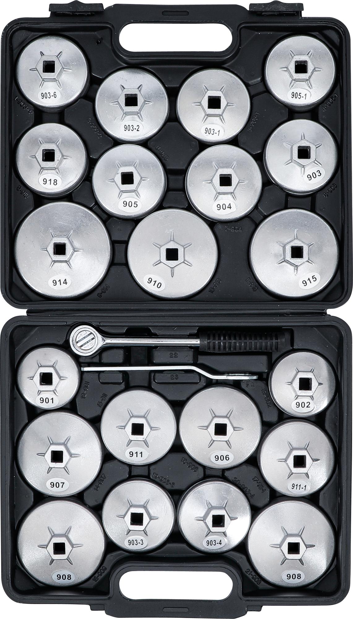 OIL FILTER WRENCH SET | ALUMINIUM DIE CAST | 12.5 MM (1/2") DRIVE | 23 PCS. (1035)