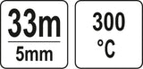 HEAT RESISTANT TAPE 5MM 300C (YT-82540)