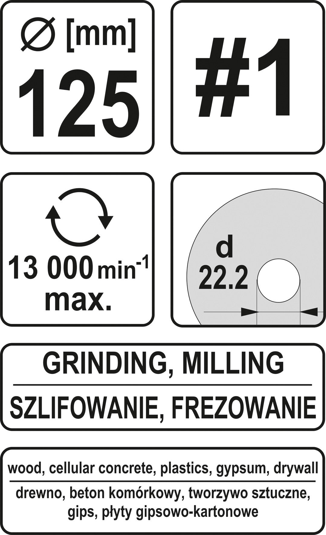 Диск-фреза по дереву 125 mm, No1