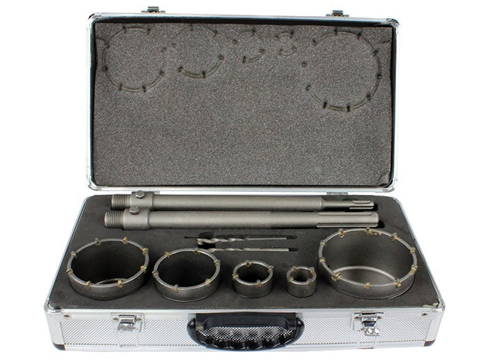 Набор коронок с удлинёнными адаптерами SDS Plus | 30-100 mm | 9 шт.