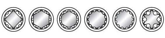 Galvučių rinkinys | Daugiafunkcinės | 6.3 mm (1/4") | 4-14 mm | 13 vnt. (KR144013)