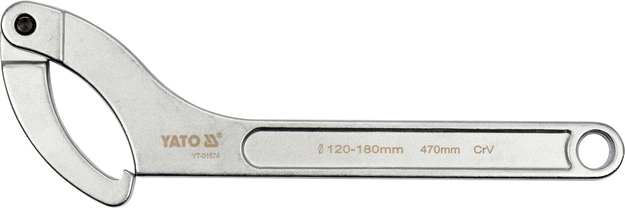 Raktas užmetamas šarnyrinis Cr-V, 120-180 mm (YT-01674)