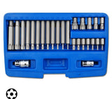 Antgalių komplektas | su skylutėmis | 10 mm (3/8") | T-Star (Torx) | 26 vnt. (5022)