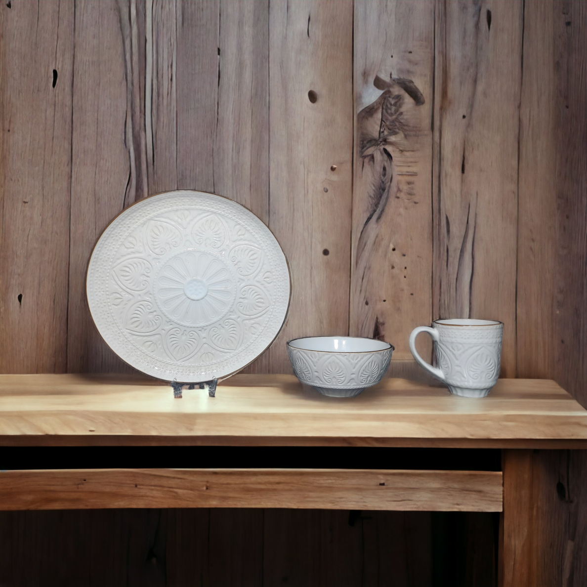 DINNERWARE SET SALSA | WHITE | CERAMIC | 3PCS. (SALSA-W)