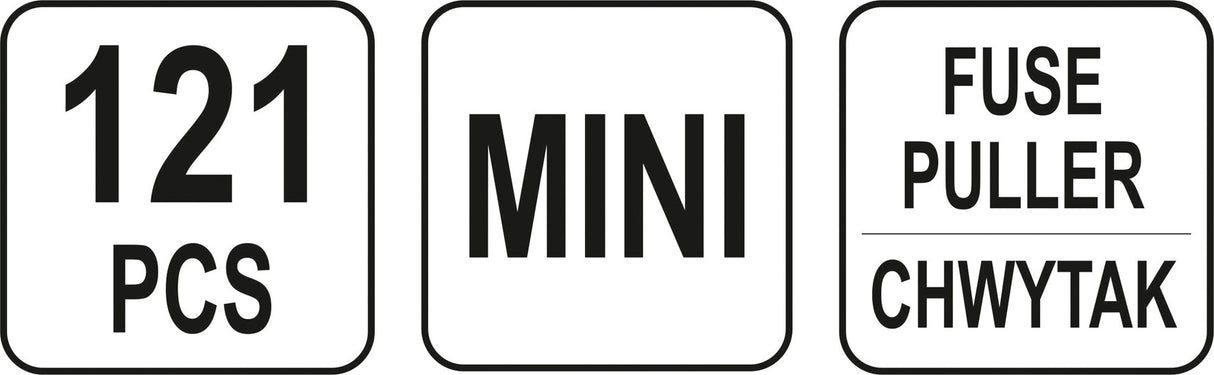 Ассортимент автомобильных предохранителей | с экстрактором | Mini | 121 шт.