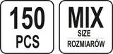 Srieginės kniedės | plieninės | M3-M10 | 150 vnt. (YT-36481)