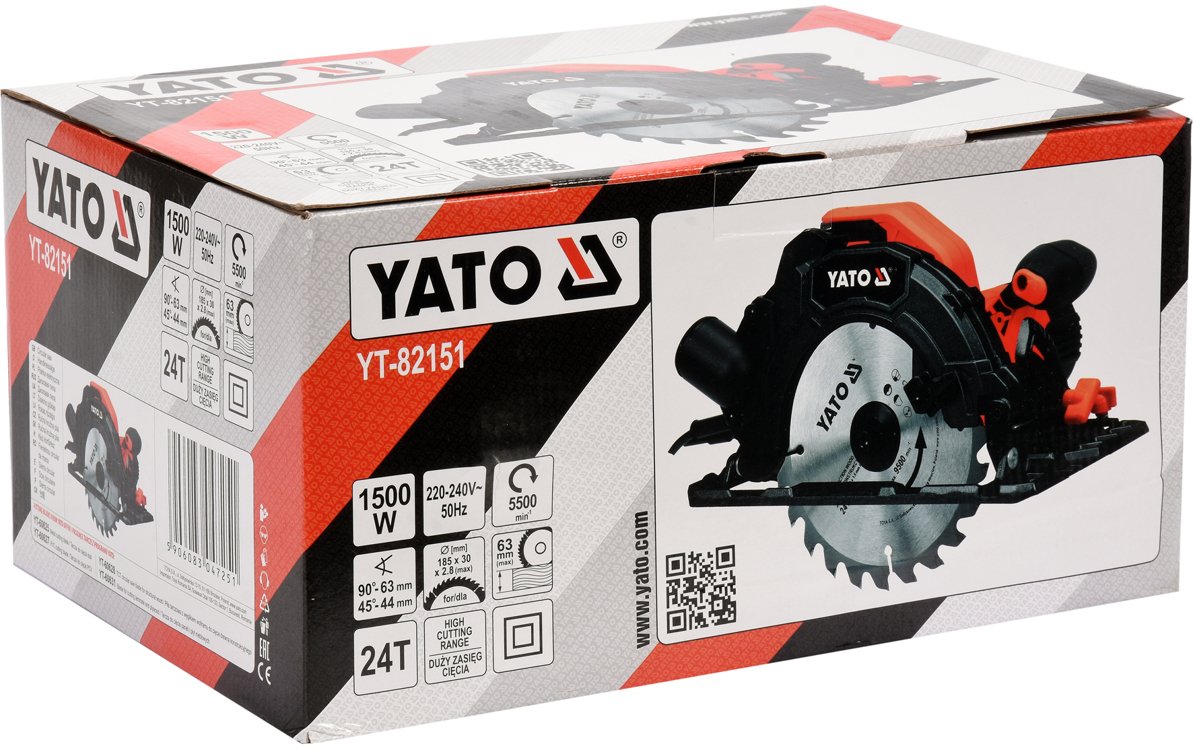 CIRCULAR SAW 185MM 1500W 5500 RPM (YT-82151)