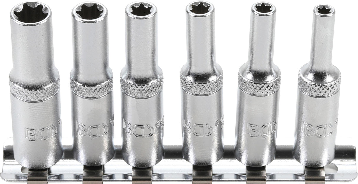 SOCKET SET, E-TYPE, DEEP | 6.3 MM (1/4") DRIVE | E4 - E10 | 6 PCS. (6403)
