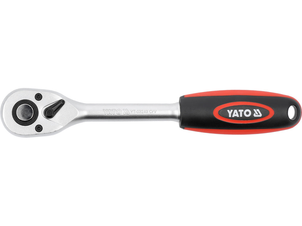 Rankena galvutėms terkšlinė | smulkūs dantukai 90T | 12.5 mm (1/2") (YT-03243)