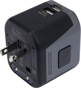 Kelionininis adapteris | universalus | daugiau nei 150 šalių | su 2 X USB 5V / 2.4A Įkrovikliu (YT-81301)
