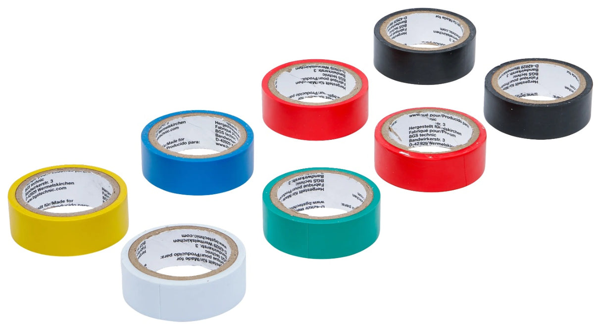 Izoliacinių įvairiaspalvių juostų rinkinys 18 mm x 3 m | 8 vnt (80838)