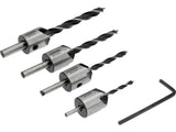 Grąžtai/frezos medžiui | 5 vnt | 3-6 mm | HSS 4241 (22720)