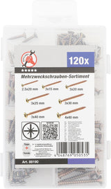MULTI-PURPOSE SCREWS | CROSS SLOT PZ2 | 120 PCS. (88190)