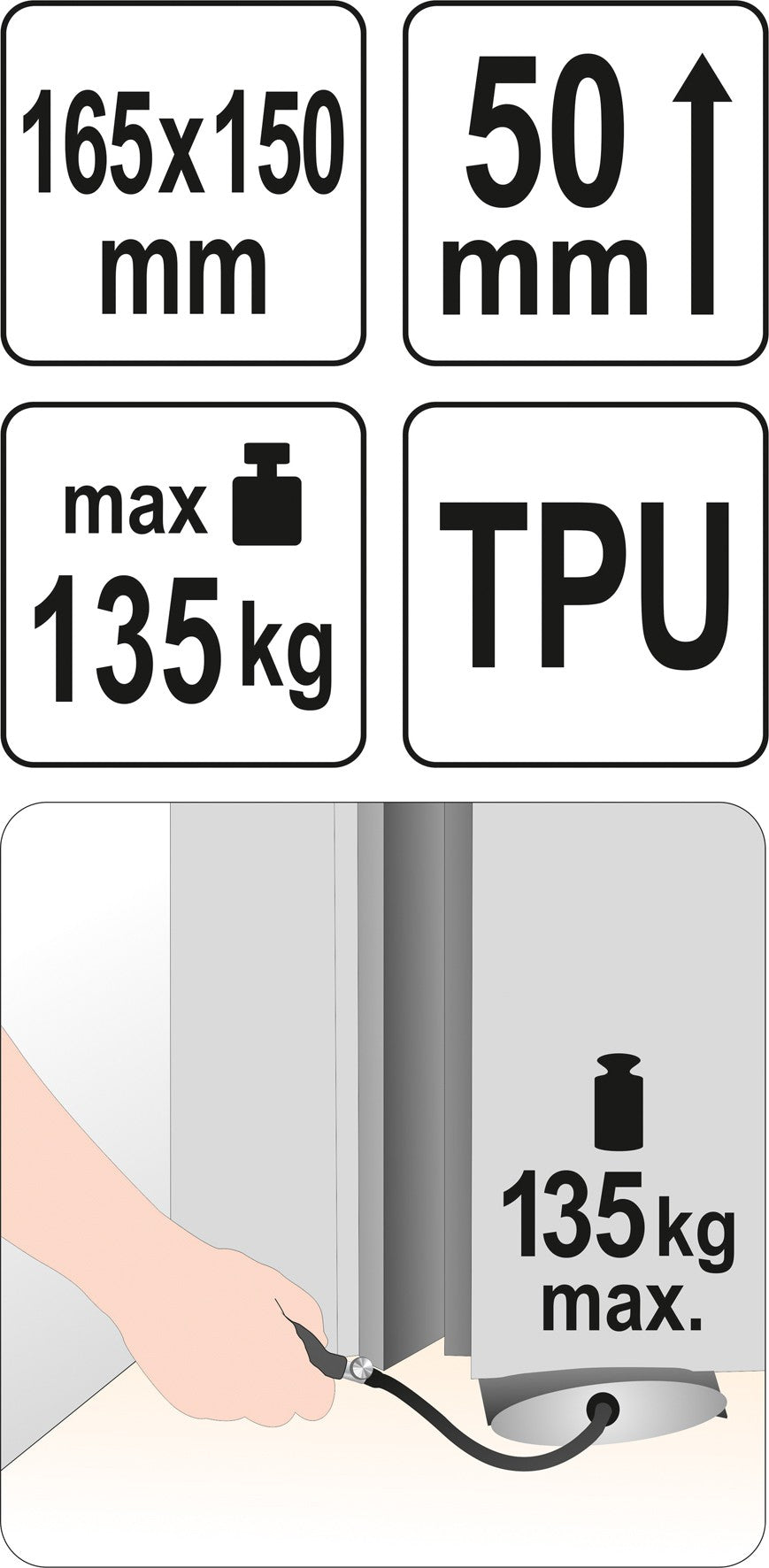 Pripučiama montavimo pagalvė | 165 x 150 mm (YT-67381)