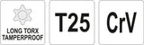 L tipo raktas | ilgas tipas | T-Star (su skyle) (Torx) T25 (YT-05517)