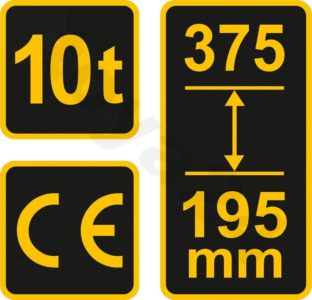 Hidraulinis domkratas 10t 195- 375 mm TÜV/GS/CE (80052)