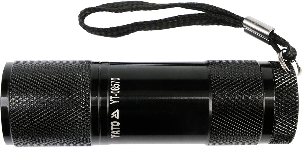 ALUMINIUM LED TORCH, 9 LED, BLACK (YT-08570)