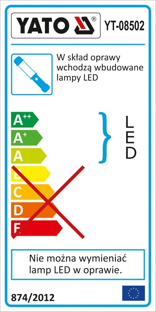 Darbo lempa | COB+1Led / 180 LUM | LED MAGNET | Aku Li-Ion (YT-08502)