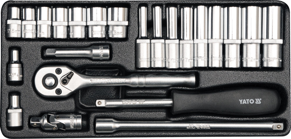 Набор головок с трещоткой | 6.3 mm (1/4") | 23 шт.