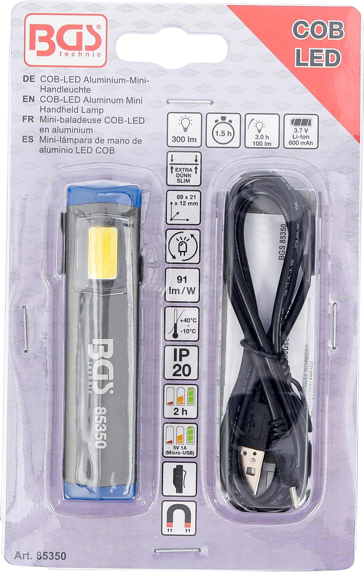 COB-LED ALUMINIUM MINI HANDHELD LAMP (85350)