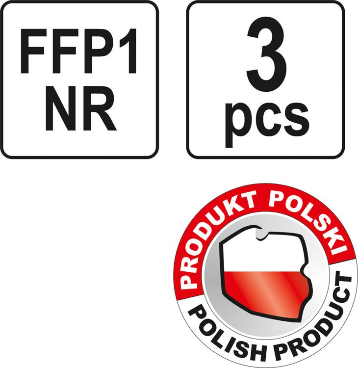 Respiratoriai FFP1/P 3 vnt. (YT-74870)