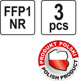 Respiratoriai FFP1/P 3 vnt. (YT-74870)
