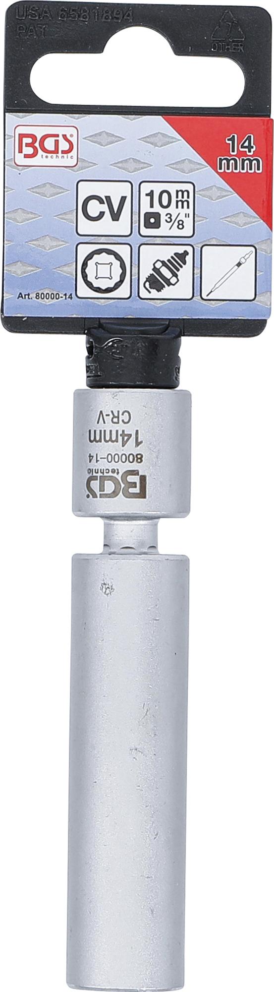 Galvutė kaitinimo ir uždegimo žvakėms | šarnyrinė | 10 mm (3/8") | 14 mm (80000-14)