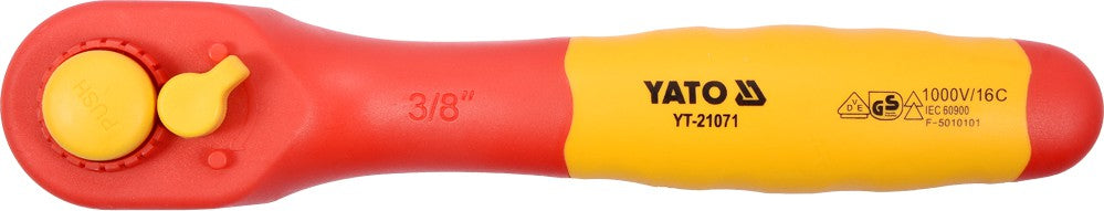 Izoliuota terkšlė elektrikui VDE, 200 mm 3/8" (YT-21071)