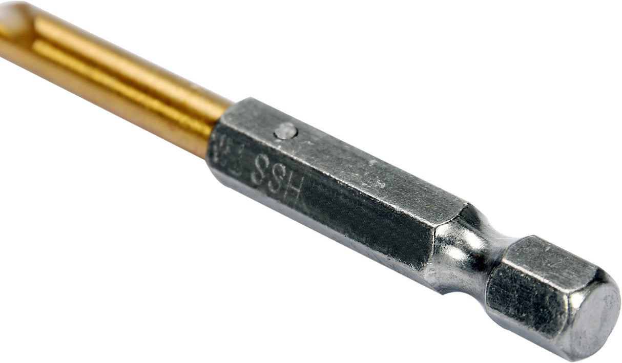 Grąžtas metalui su Hex 6.3 mm (1/4") galu HSS-TiN | 5.0 mm (YT-44761)