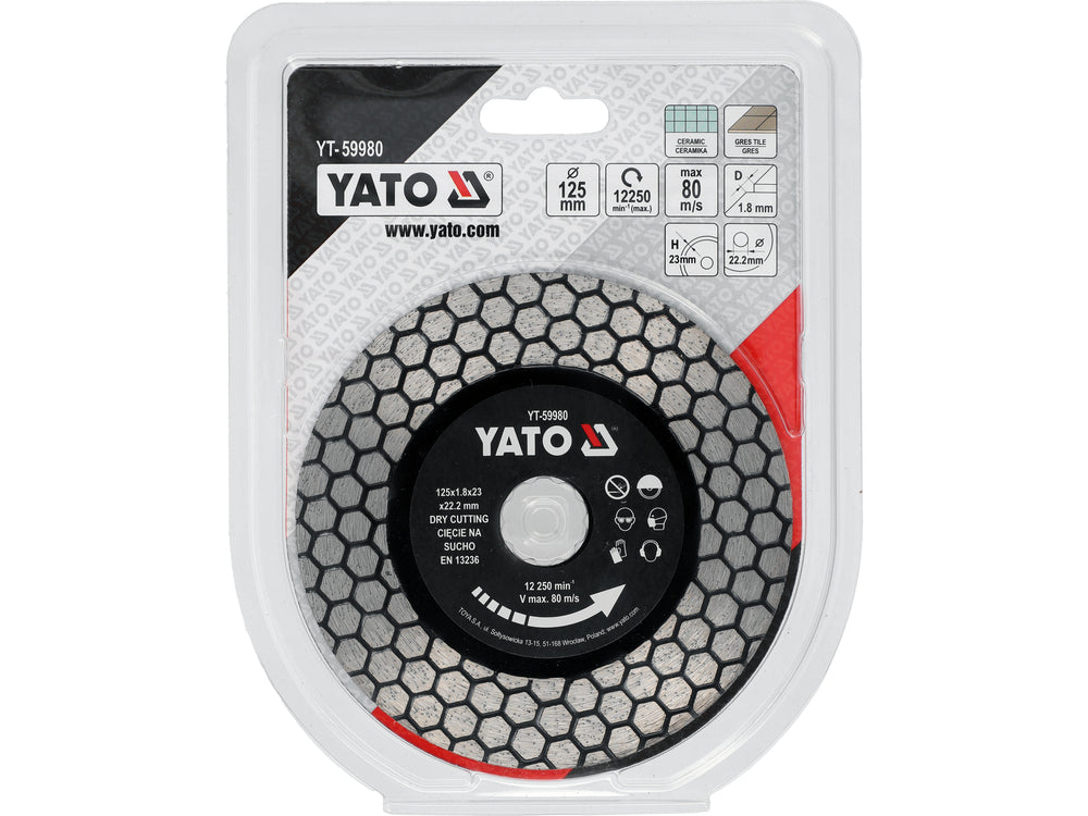 DIAMOND BLADE FOR CUTTING HARDEST TILES AND GRANITE 125X23X22.23MM (YT-59980)