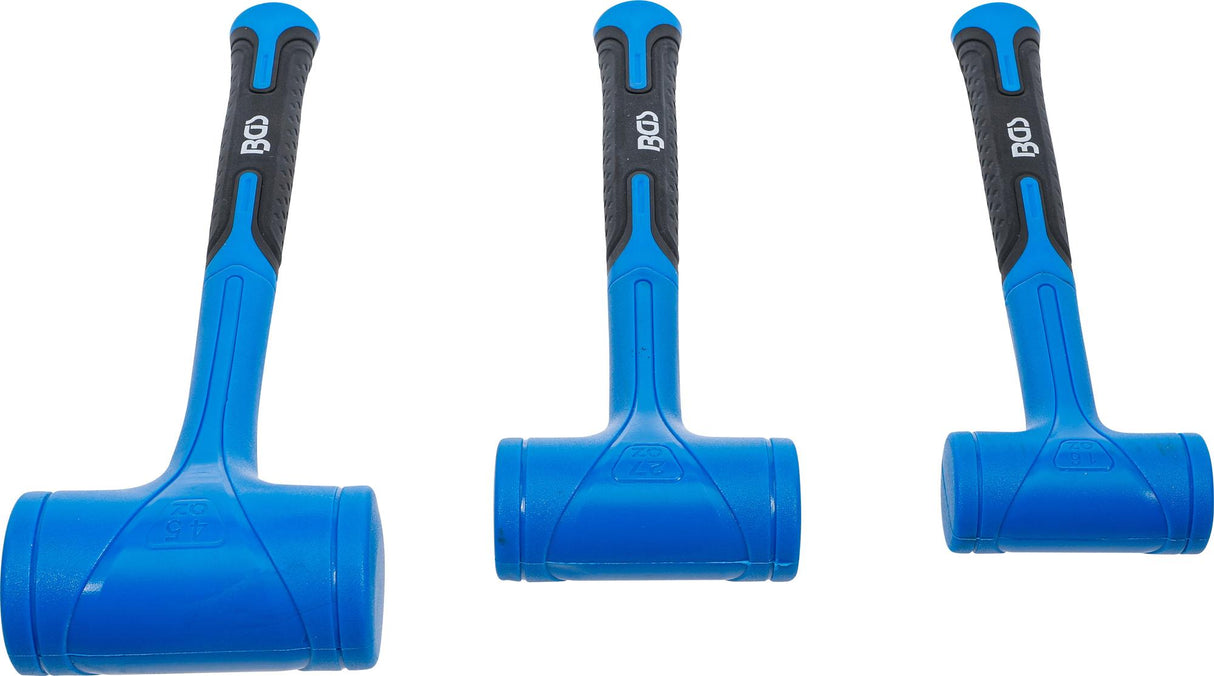 DEAD BLOW HAMMER SET | SOFT HEAD | Ø 47 / 55 / 65 MM | 450 / 765 / 1275 G | 3 PCS. (74442B)