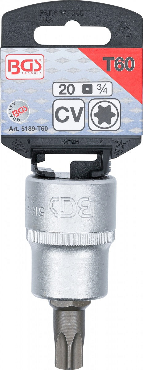 Бита в головке | 20 mm (3/4") | Torx T60
