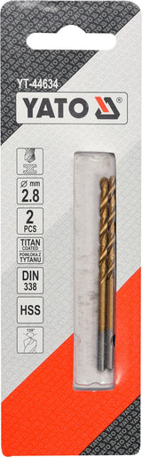 Сверло по металлу HSS-TIN 2.8 mm, 2 шт.