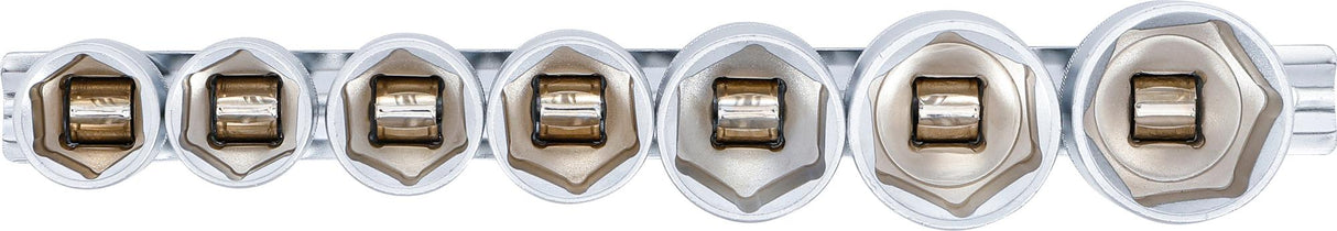 Galvučių rinkinys, šešiakampės | 12,5 mm (1/2") | 20 - 32 mm | 7 vnt. (9108)