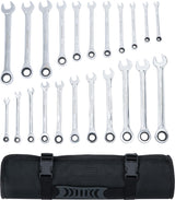 Набор трещоточных ключей | метрические / дюймовые размеры | 22 шт.
