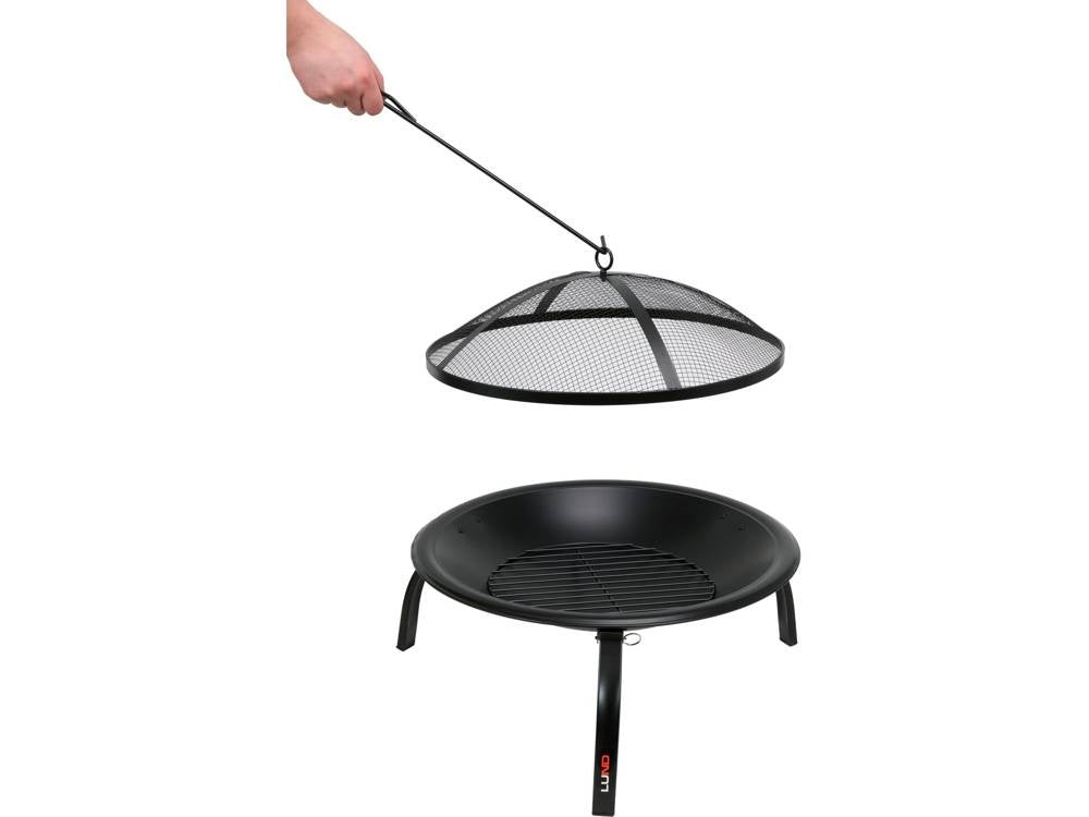 STEEL FIRE PIT WITH FOLDING LEGS 56X39CM (99912)