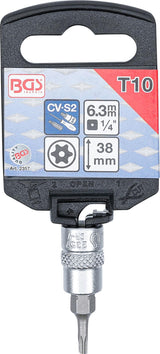 Antgalis įpresuotas į galvutę | 6.3 mm (1/4") | T-Star su skyle (Torx) T10 (2357)