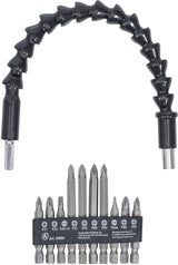 BIT SET WITH FLEXIBLE SHAFT | 6.3 MM (1/4") DRIVE | 11 PCS. (20804)