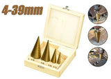 STEP DRILL BITS FOR HOLE ENLARGEMENT | 4-12, 4-20, 4-32, 4-39 MM | 4 PCS. (EB-4346)