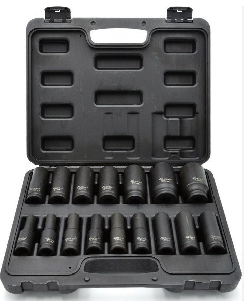 IMPACT SOCKET SET LONG | 12.5 MM (1/2") | 10-32 MM | 16 PCS. (SK1216)